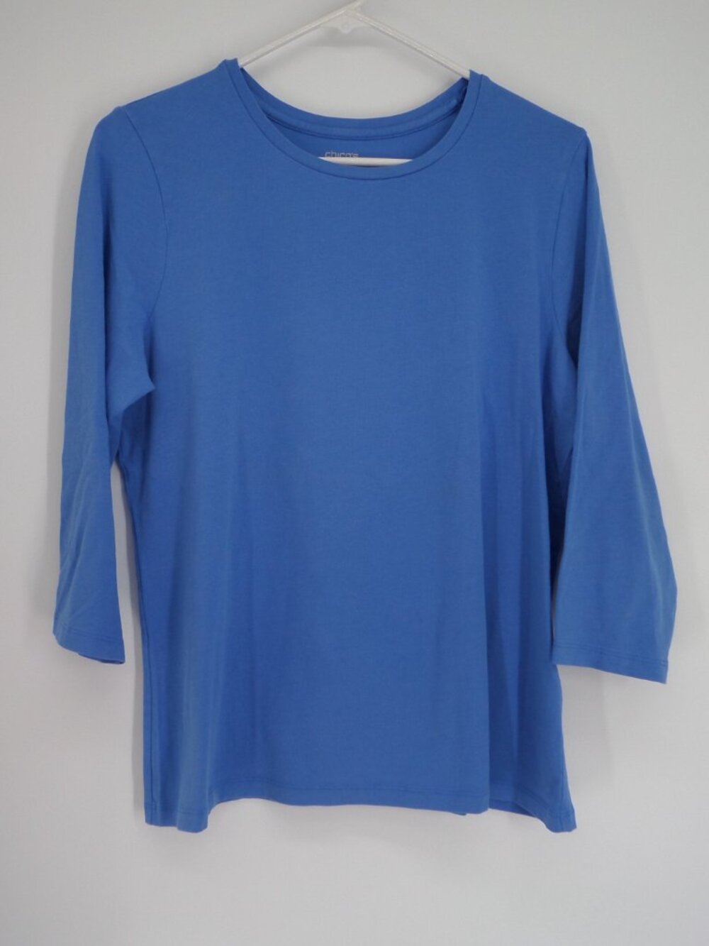 Chico's  Women's Ultimate Tee 3/4 Sleeve Blue Color  Top  Size 2 US L